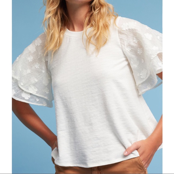 Anthropologie Tops - Anthropologie Eri + Ali Floral Sleeve Top Sz S EUC